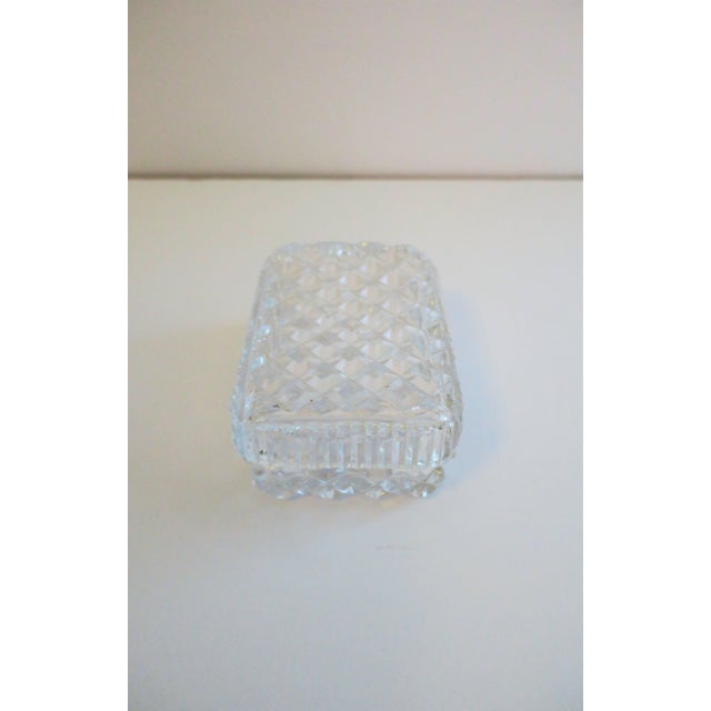 Transparent Diamond Quilted Crystal Jewelry Box For Sale - Image 8 of 9
