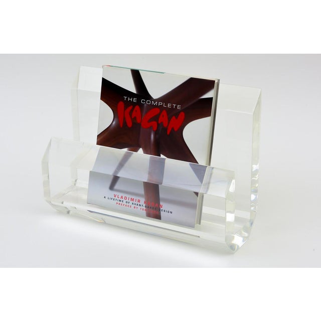 Vintage Karl Springer Lucite Magazine or Book Stand, 1980's For Sale - Image 9 of 13
