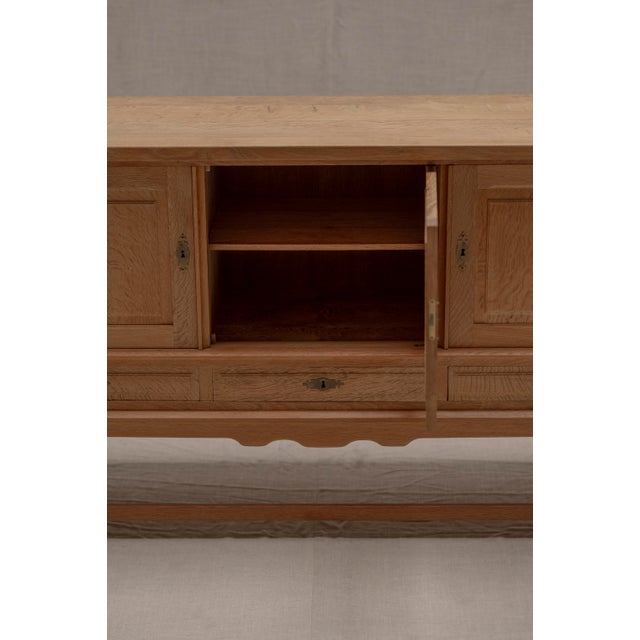 Vintage Oak Sideboard by Henning Kjærnulf, 1960s For Sale - Image 9 of 14