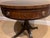 Offered is a round drum table by Henredon. This piece features a leather top with a dovetailed drawer. This piece is part...