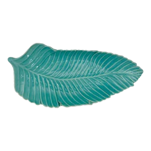 Ball Jay of California Pottery Turquoise Leaf Serving Tray