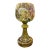 Rare Antique Large Roemer Lion Green Handblown Glass German Enamel 11.5” Goblet For Sale