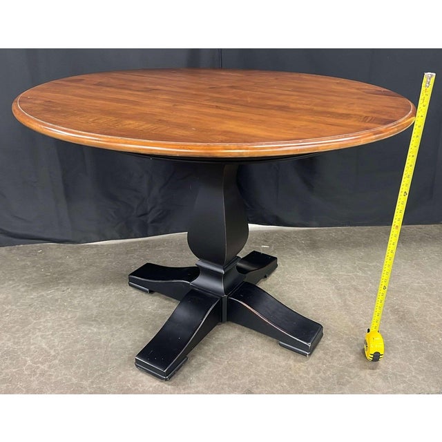 Ethan Allen Cameron Pedestal Dining Table With English Toffee and