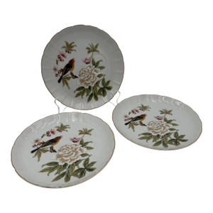 1950s Snack Plates in Chinese Garden by Shafford 8 1/8" - Set of 3
