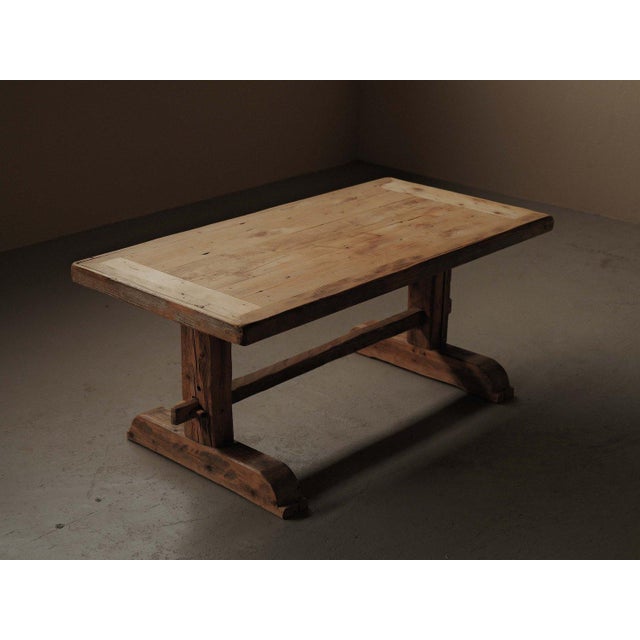 Wood French Artisanal Pine Dining Table, 1970 For Sale - Image 7 of 18
