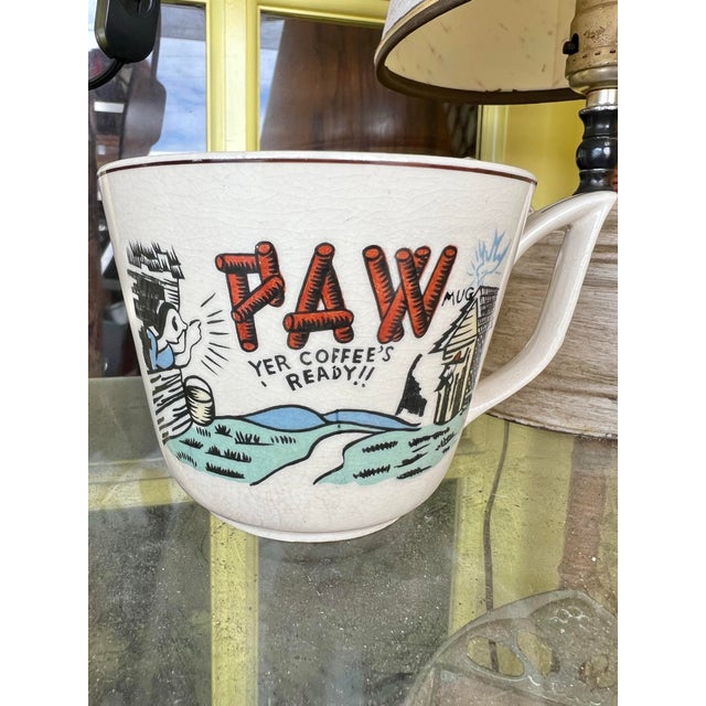 Mid-Century Modern Vintage Mid-Century Modern "Paw Yer Coffee’s Ready!!" Hillbilly Novelty Mug For Sale - Image 3 of 6