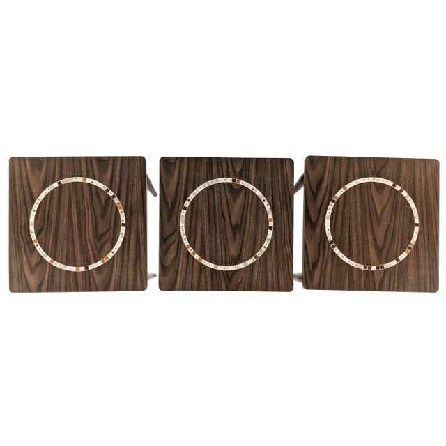Mid-Century Modern Vintage Mid Century Tile Mosaic Stacking Side Tables - Set of 3 For Sale - Image 3 of 13