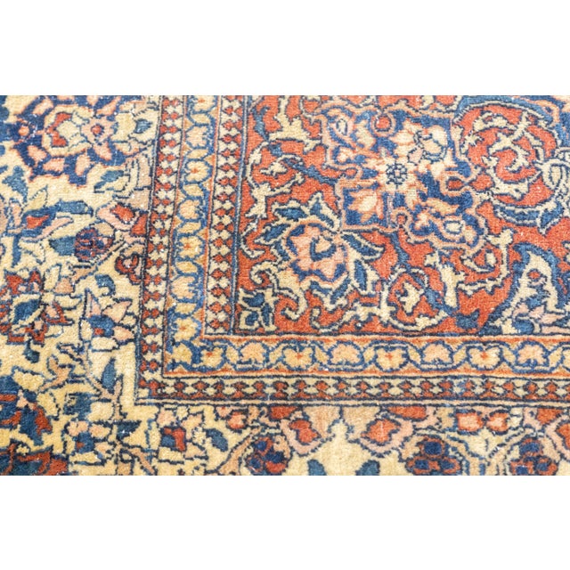 Textile Antique Persian Isfahan Rug 4’2" X 6’7" For Sale - Image 7 of 12