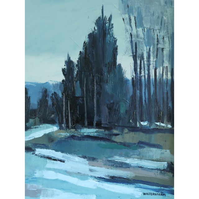 Mid-Century Modern 'Twilight Path' Vintage Swedish Expressive Landscape Oil Painting, Framed For Sale - Image 12 of 15