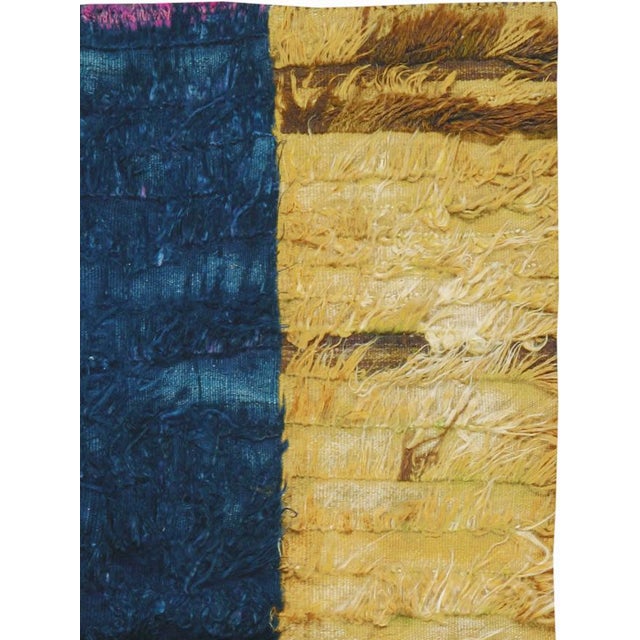 A vintage Turkish tulu carpet from the mid-20th century. Measures: 4' 1" x 5' 2"