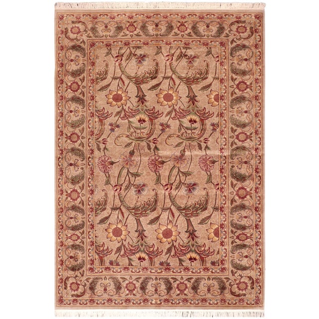 Art Nouveau 1990's Pak-Persian Taupe/Rust Wool Rug - 6'2'' X 9'5'' For Sale - Image 9 of 9