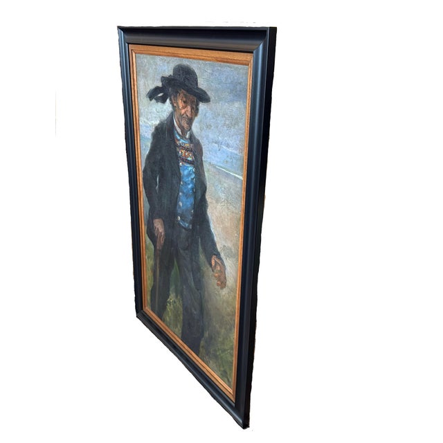 This charming portrait is of a Breton grand père, as we imagine, walking through the fields of Brittany, the Celtic region...