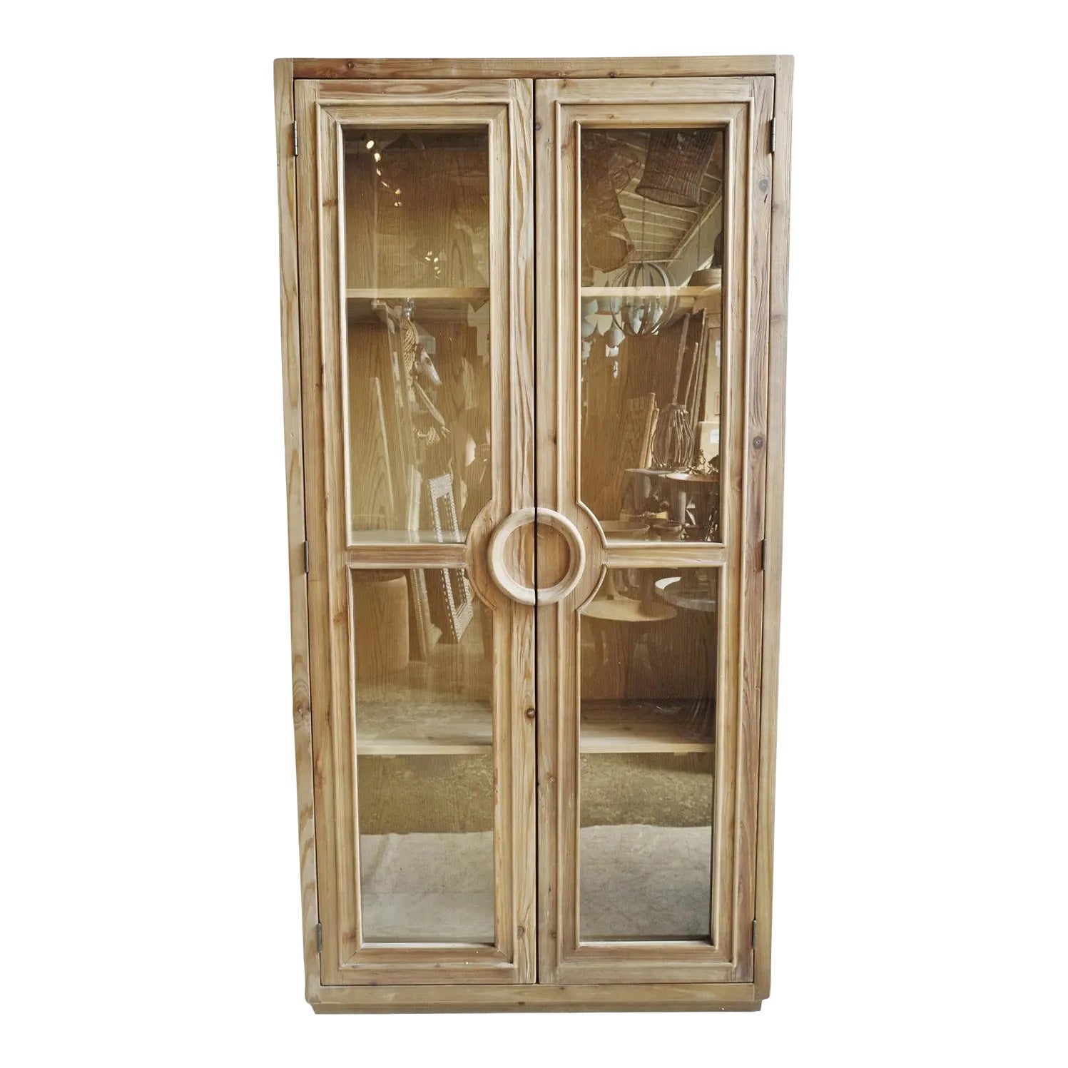 Sutton Salvaged Wood Display Cabinet | Chairish