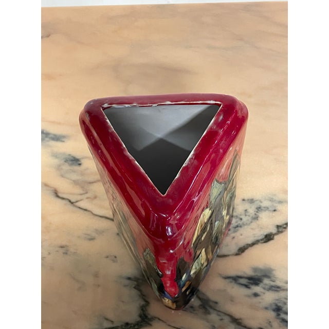 1960s Hand-Decorated Ceramic Vase from Elio Schiavon, 1970s For Sale - Image 5 of 9