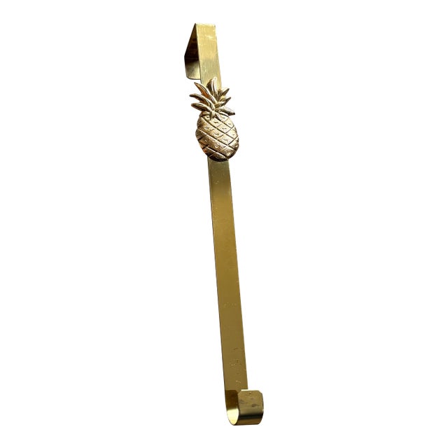 Brass Pineapple Over the Door Wreath Hook For Sale