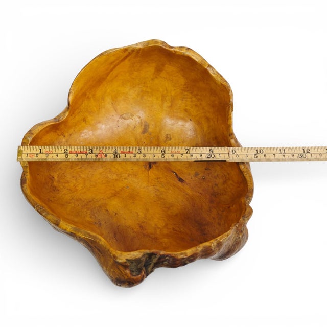 Mid-Century Modern Scandinavian Hand-Carved Birch Burl Bowl, 1950s For Sale - Image 6 of 8