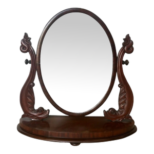 19th Century American Empire Mahogany Dressing Mirror With Dolphins