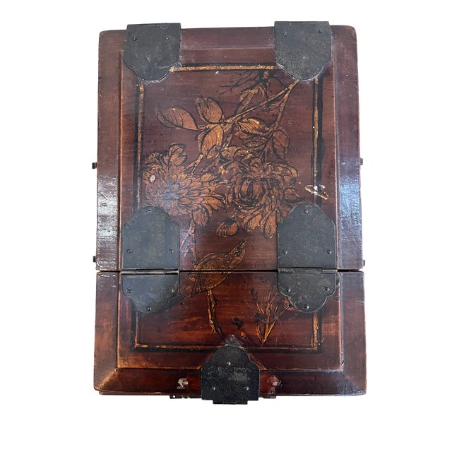 Late 19th Century Antique Asian Rosewood Travel Dressing Box With Mirror For Sale - Image 9 of 12