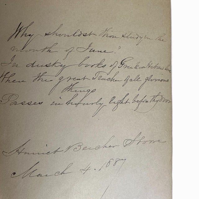 Antique 1867 Book "Mrs. Stowe's Religious Poems" 1st Edition - Author Signed For Sale - Image 4 of 11