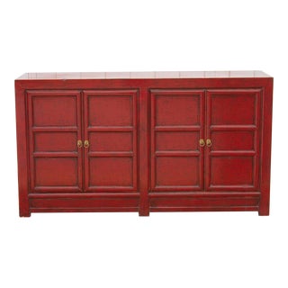 Radiant Red Asian Sideboard For Sale