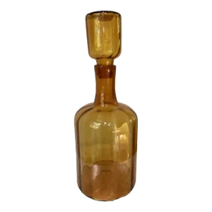 Midcentury Blenko Giant Amber Floor Decanter Vessel With Stopper
