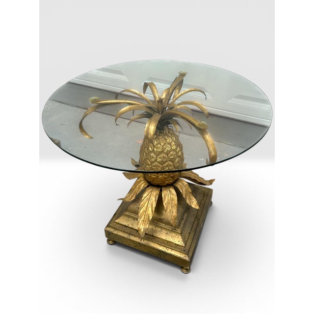 Pair of Mid-Century Italian Hollywood Regency Brass Pineapple Side Tables. For Sale - Image 11 of 15