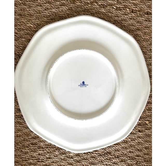 White Set/8 Mane Lion Italian Bamboo Dinner Plates/Chargers For Sale - Image 8 of 12