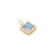 Square Blue Topaz Diamond Halo Earrings Pendant Ring Set in 18k Gold - 4 Pieces For Sale - Image 11 of 12