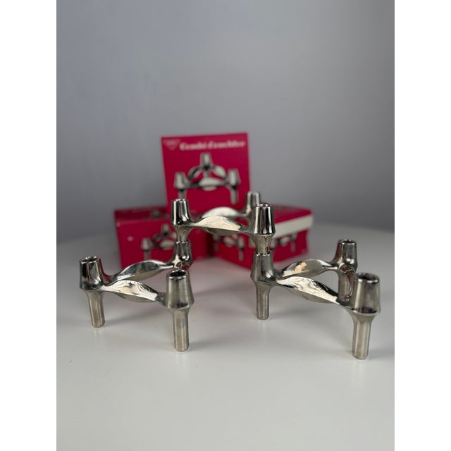 Iconic modular candle holder by BMF / Nagel, a distinctive example of German space-age and modernist design from the...