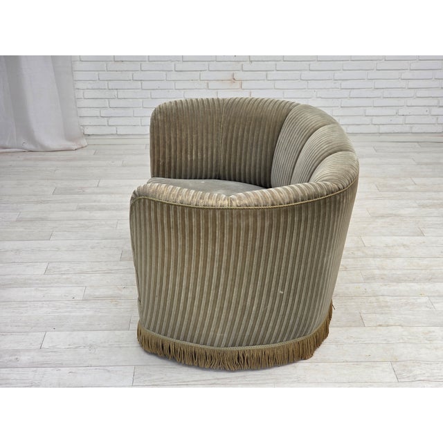 Danish 2-Seater Curved Sofa in Furniture Velour and Beech Wood, 1960s For Sale - Image 15 of 18