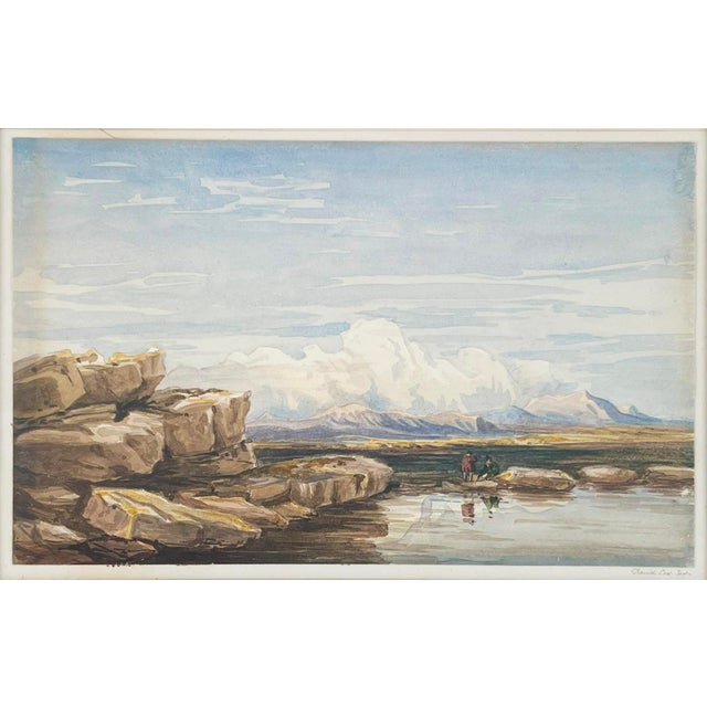 On the Moors - England Original Watercolor 19th Century Mid 19th century watercolor of the North York Moors in Spring by...