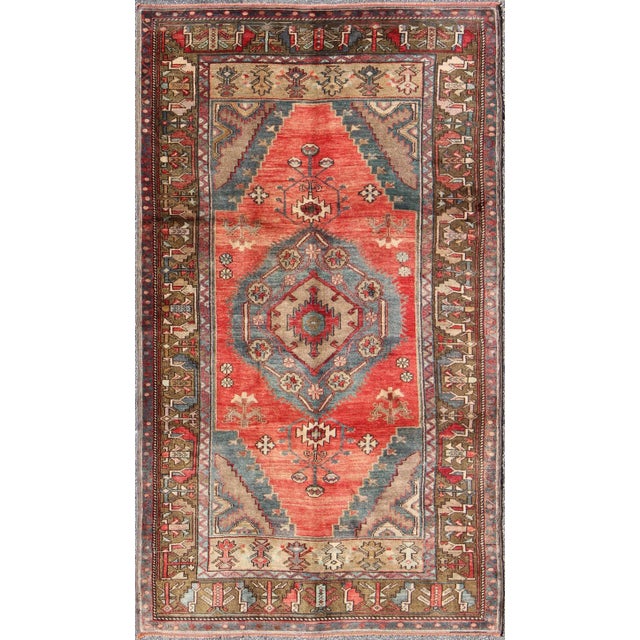Antique Turkish Konya Rug, Hand-Knotted Wool, Geometric Design, 1930 For Sale - Image 9 of 9