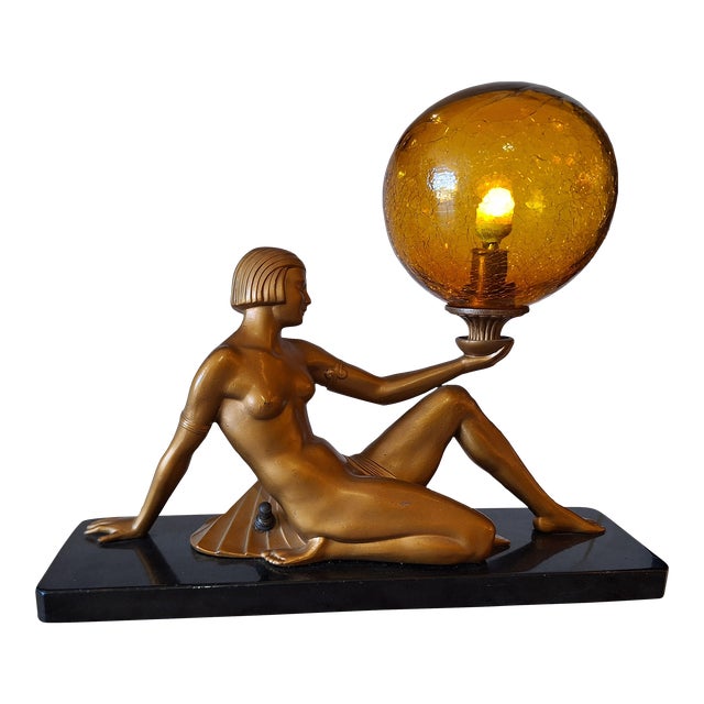 1930's Art Deco Sculpture "Lady Lamp" For Sale