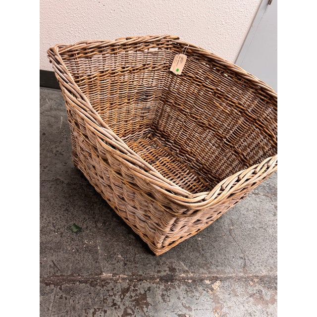 Gander & White French Woven Wicker Basket, Vintage For Sale In San Francisco - Image 6 of 12