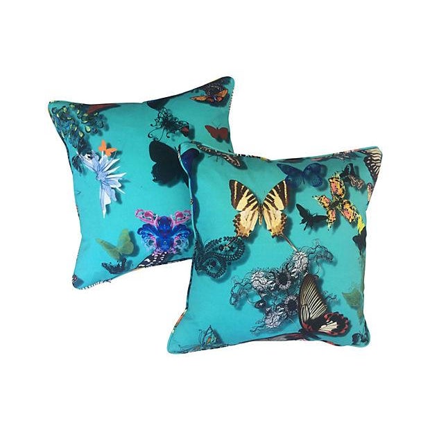 Christian Lacroix Blue Butterfly Pillows A Pair Chairish