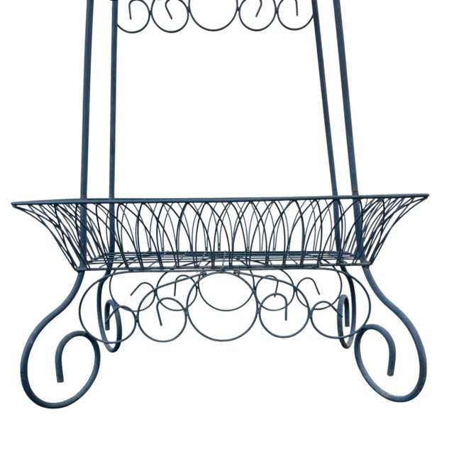 Black French Three-Tier Wire Baskets Plant Stand For Sale - Image 8 of 10