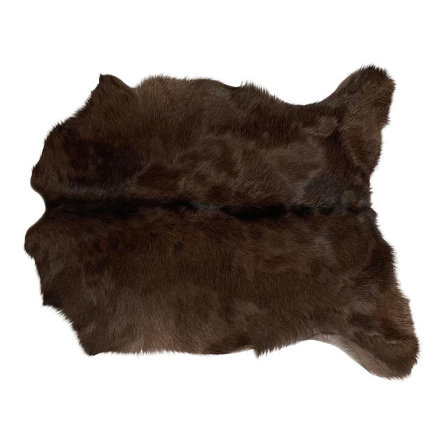 Natural Goat Hair-On-Hide Throw Rug For Sale