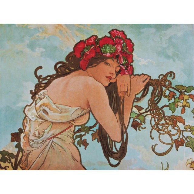 Alphonse Mucha Summer Original poster for Galerie Documents 1973 64 x 45 cm Very Good Condition (see image) ___ The...