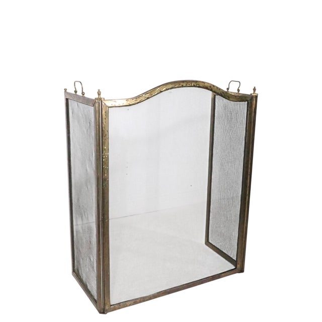 Vintage folding fireplace screen, spark guard, in good original, ready to use condition, showing light signs of age and...