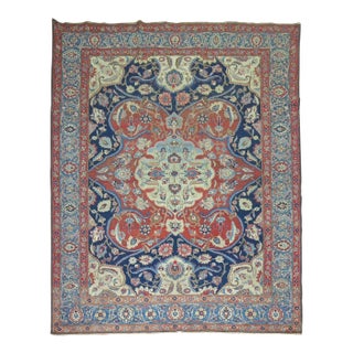 Early 20th Century Dramatic Antique Tabriz Rug - 6'11" x 10'11" For Sale