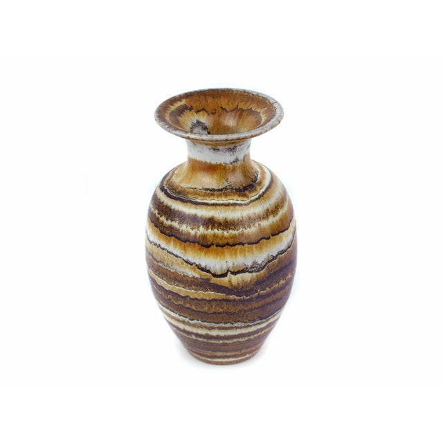 Mid-Century Modern Vintage Glenn Spangler Studio Pottery Banded Stoneware Vase Signed For Sale - Image 3 of 7