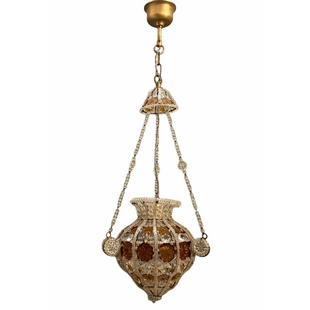 Beaded Crystal Pendant Lamps from Bacci Firenze, 1970s, Set of 2 For Sale - Image 3 of 15