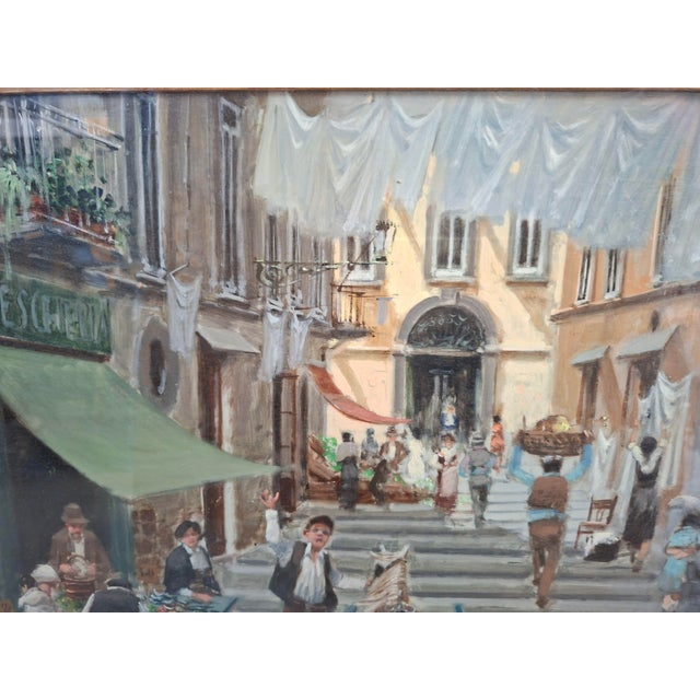 Francesco Tammaro, Neapolitan Market Scene, 1980, Oil Painting For Sale - Image 7 of 9