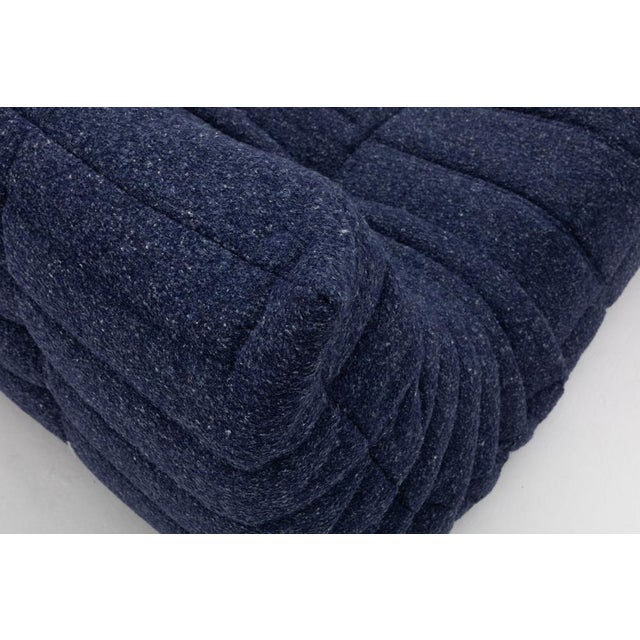 Togo Three-Seater Sofa in Dark Blue Boucle by Michel Ducaroy for Ligne Roset For Sale - Image 6 of 18