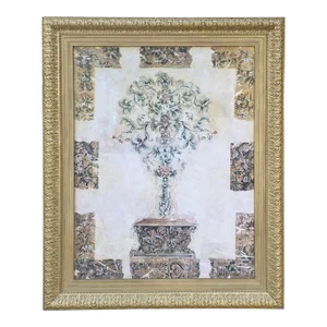 Large Wood Matte Light Gold Framed Artistic Graphic Wall Art