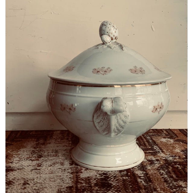 White Large Old Paris Porcelain Tureen For Sale - Image 8 of 12