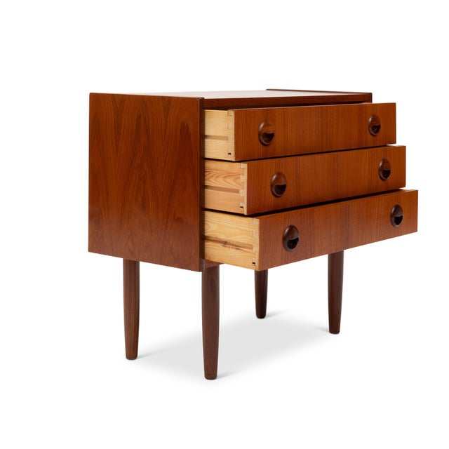 Danish Mid-Century Three-Drawer Teak Chest / Nightstand 1960s For Sale - Image 4 of 6
