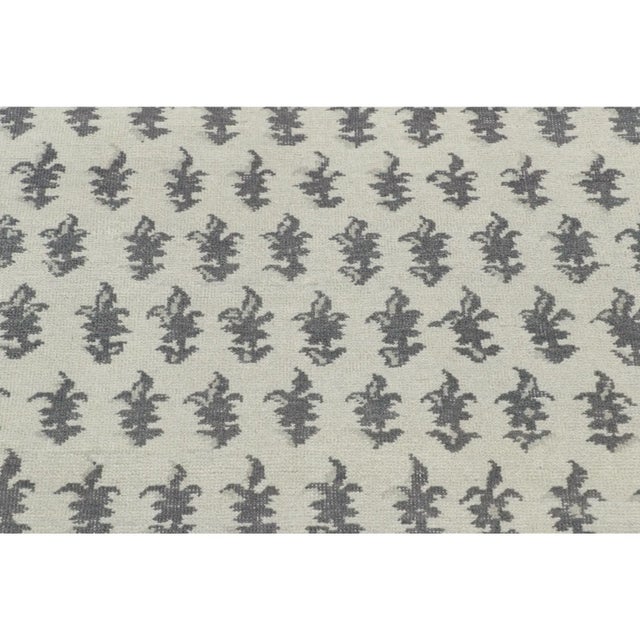 Rug & Kilim Contemporary Block Print Floral Wool Runner by Rug & Kilim, India For Sale - Image 4 of 8