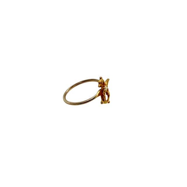 Victorian Late 19th Century Victorian 14k Gold Seed Pearl Griffin Conversion Ring, Size 7 For Sale - Image 3 of 5
