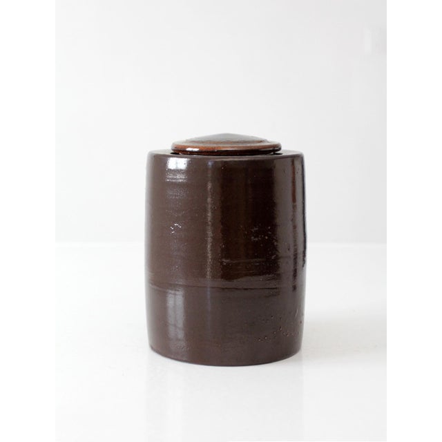 Vintage Studio Pottery Lidded Canister For Sale - Image 6 of 11